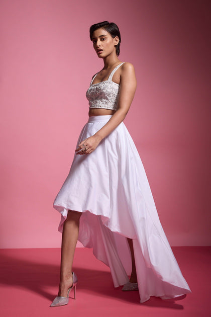 Double Tiered Hi Lo Skirt & Starlette Bralette Set