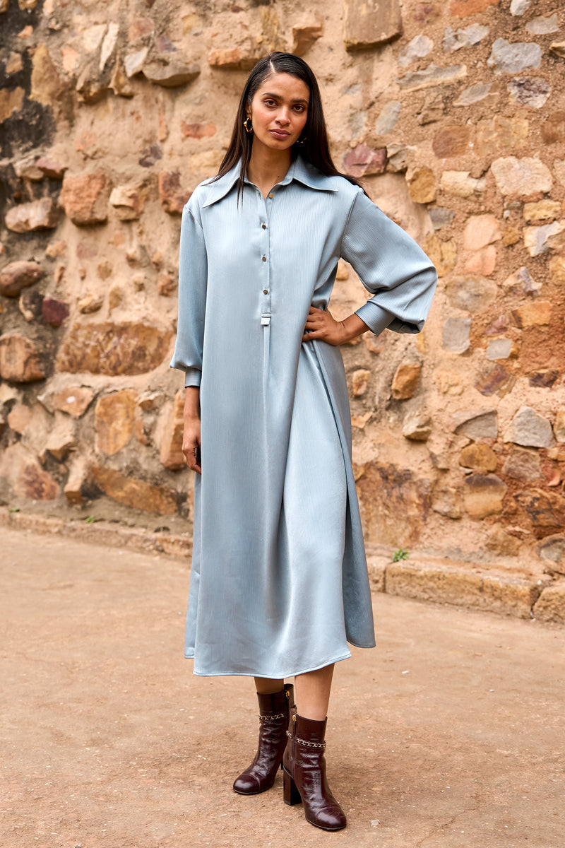 SATIN MIX T-SHIRT DRESS