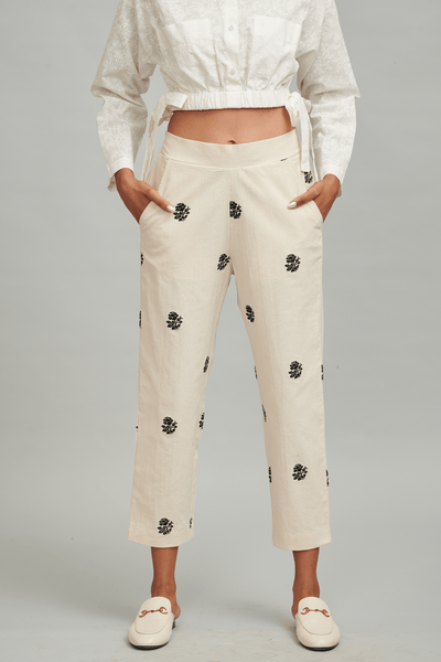 Embroidered Pant Bottoms Womenswear