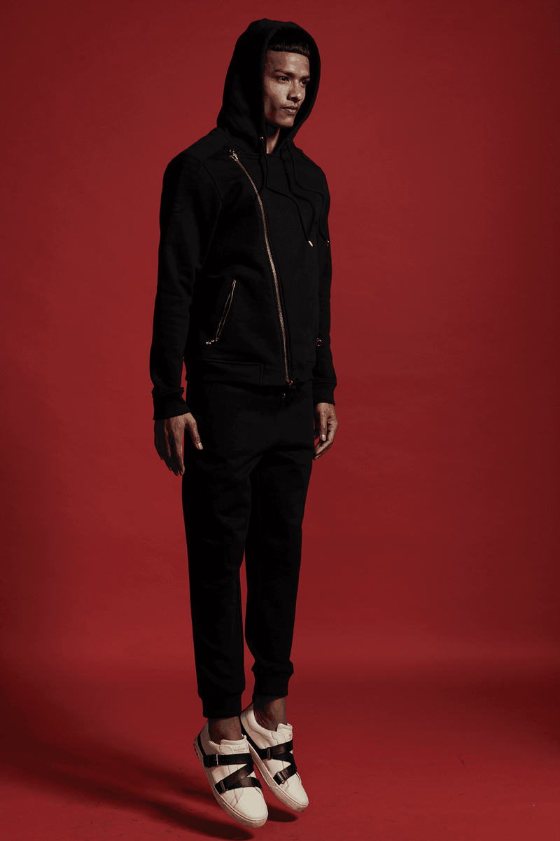 Cross top zip hoodie