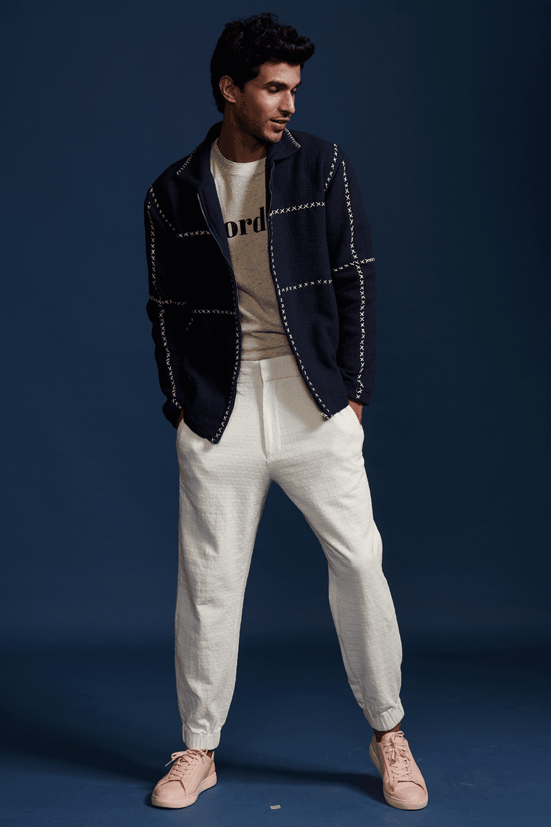 dash and dot Cross Stitch Jacket Online