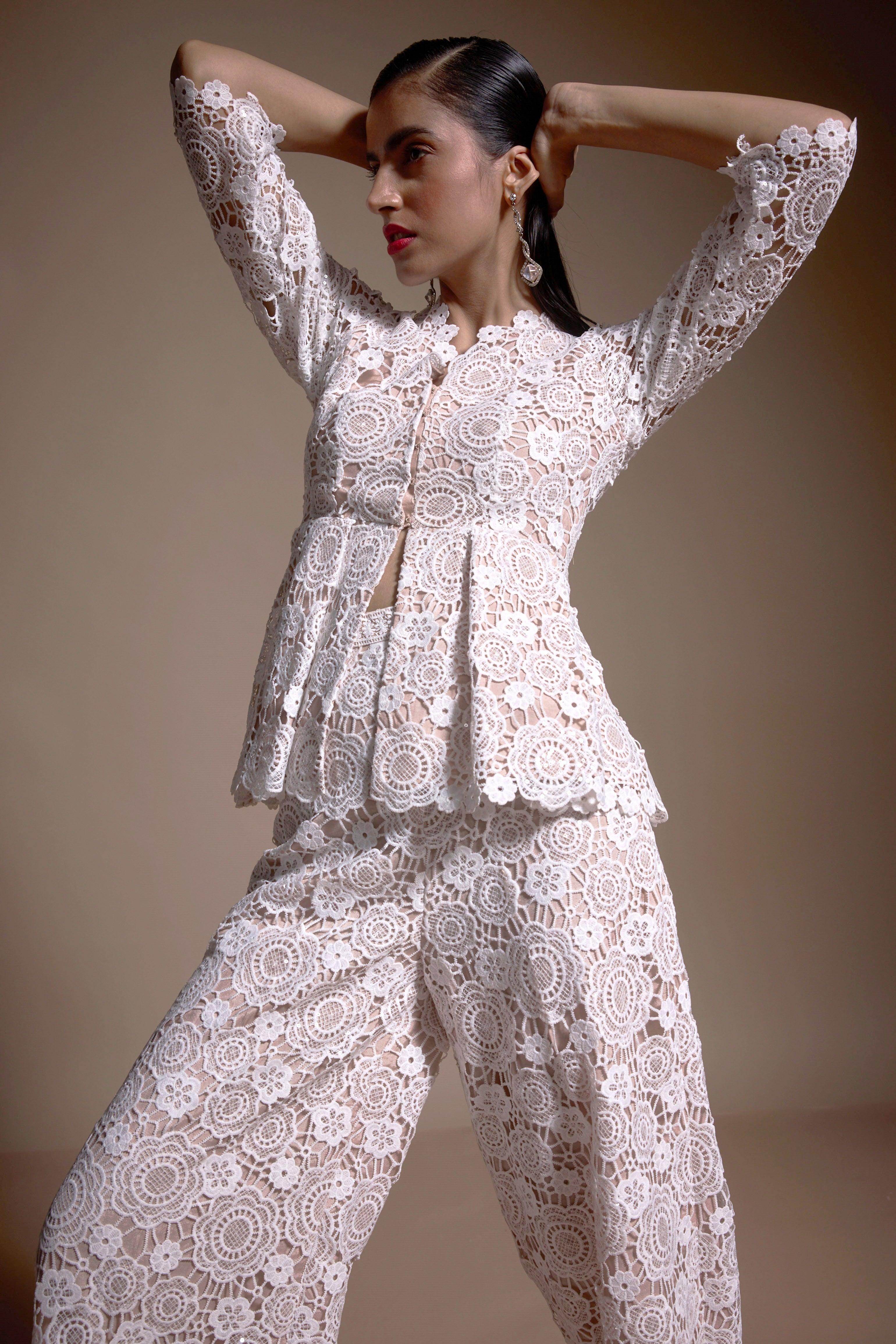 silver peplum top