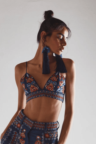 Floral bralette crop deals top