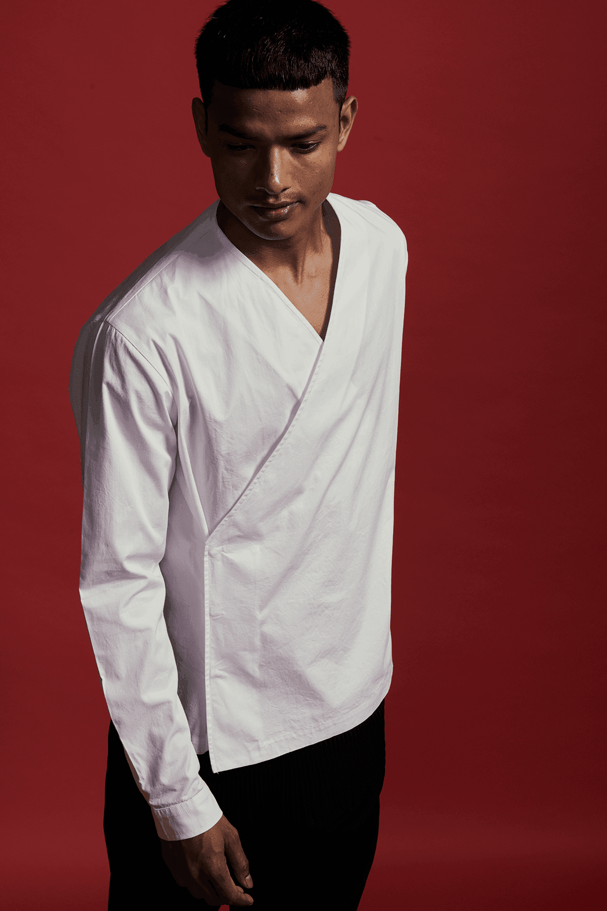 Men's kimono 2025 wrap shirt