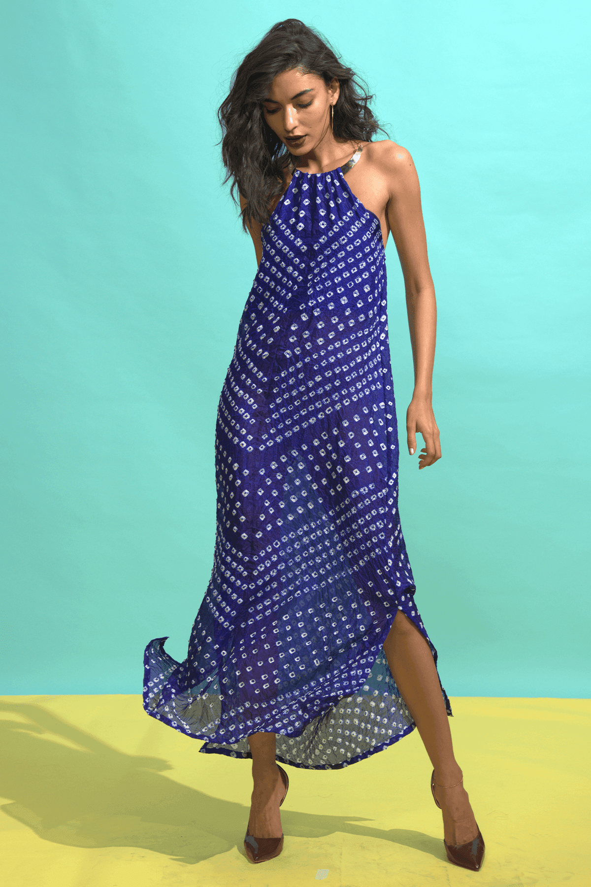 Bandhani maxi dress hot sale