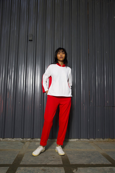 Red/White Track Suit Coord Sets Womenswear