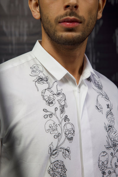 Embroidered Bib Shirt Shirts Menswear