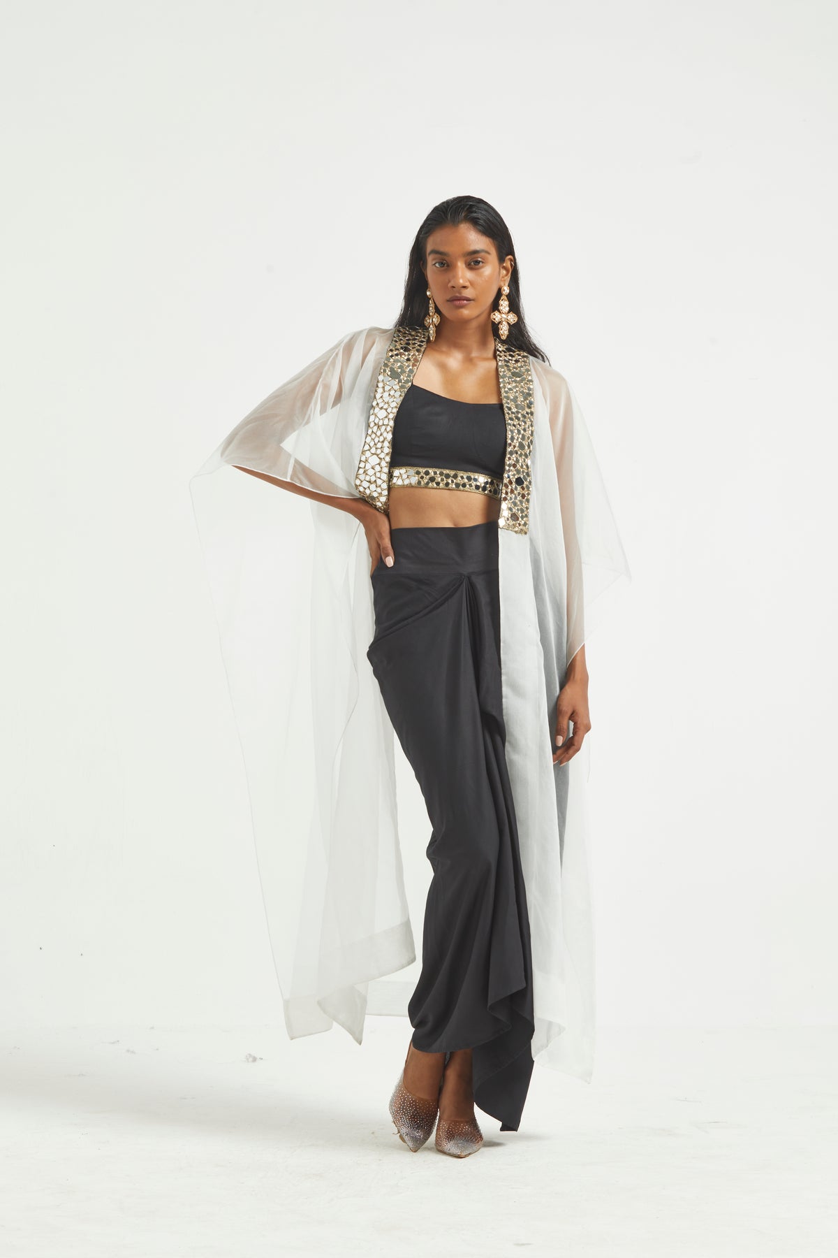 dash and dot - Mirror Bralette and Draped Skirt Set